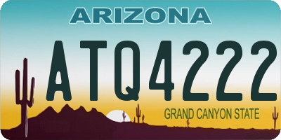AZ license plate ATQ4222
