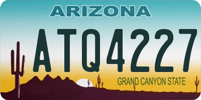 AZ license plate ATQ4227