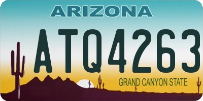 AZ license plate ATQ4263
