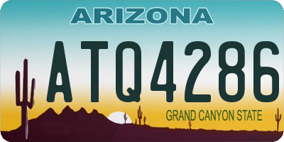 AZ license plate ATQ4286