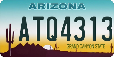 AZ license plate ATQ4313