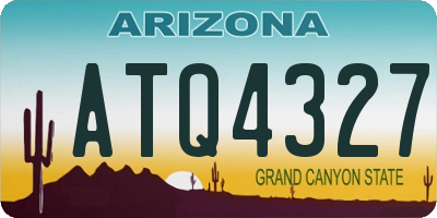 AZ license plate ATQ4327
