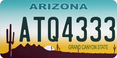 AZ license plate ATQ4333