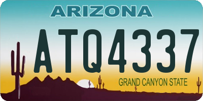 AZ license plate ATQ4337