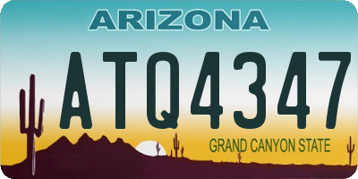 AZ license plate ATQ4347