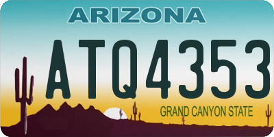 AZ license plate ATQ4353