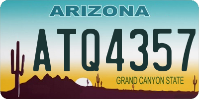 AZ license plate ATQ4357