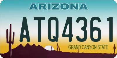 AZ license plate ATQ4361