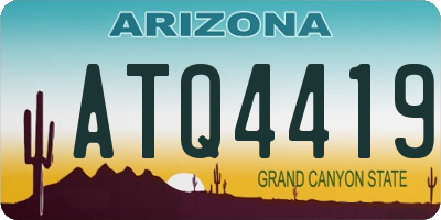 AZ license plate ATQ4419