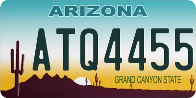 AZ license plate ATQ4455
