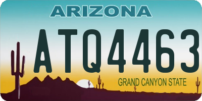 AZ license plate ATQ4463