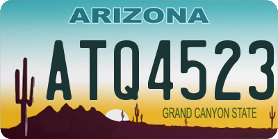 AZ license plate ATQ4523