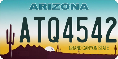 AZ license plate ATQ4542