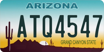 AZ license plate ATQ4547