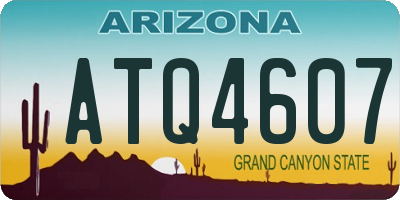 AZ license plate ATQ4607