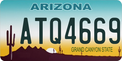 AZ license plate ATQ4669