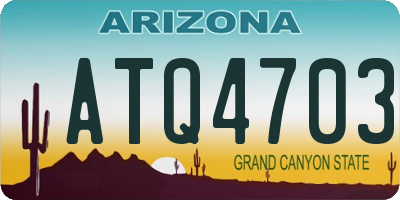 AZ license plate ATQ4703