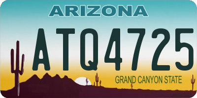 AZ license plate ATQ4725