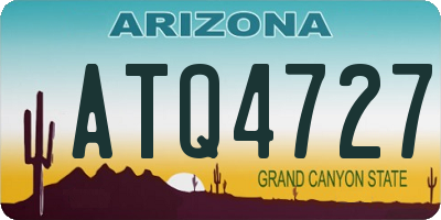 AZ license plate ATQ4727