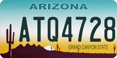 AZ license plate ATQ4728