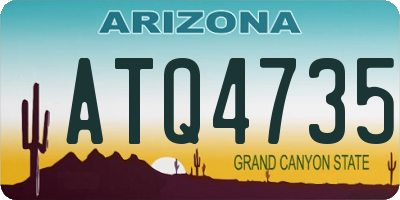 AZ license plate ATQ4735