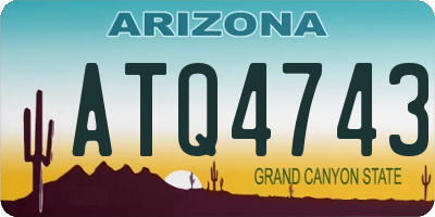 AZ license plate ATQ4743