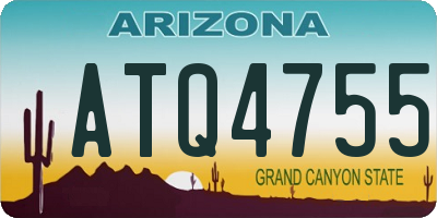 AZ license plate ATQ4755