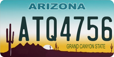 AZ license plate ATQ4756