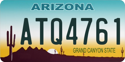 AZ license plate ATQ4761