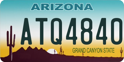 AZ license plate ATQ4840