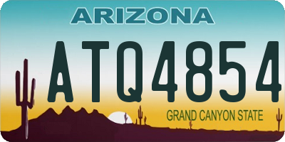 AZ license plate ATQ4854