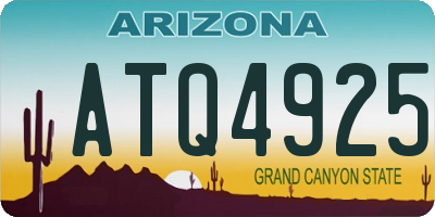 AZ license plate ATQ4925
