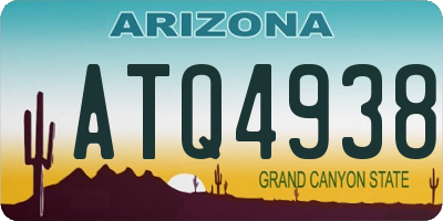 AZ license plate ATQ4938