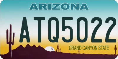 AZ license plate ATQ5022