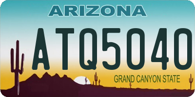 AZ license plate ATQ5040