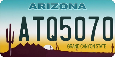 AZ license plate ATQ5070
