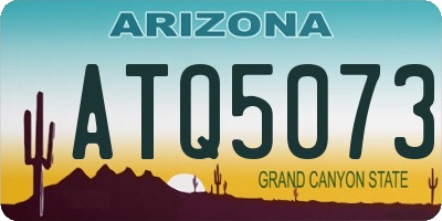 AZ license plate ATQ5073