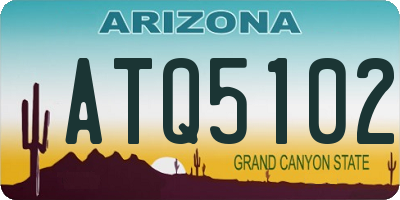 AZ license plate ATQ5102
