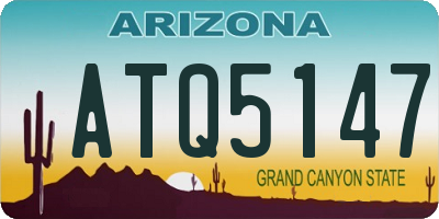 AZ license plate ATQ5147