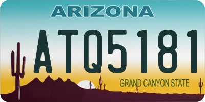 AZ license plate ATQ5181