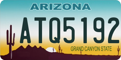 AZ license plate ATQ5192