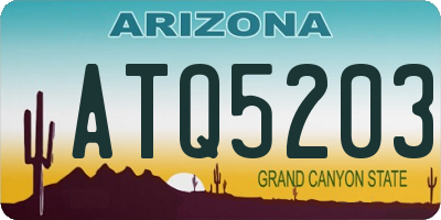 AZ license plate ATQ5203