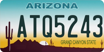 AZ license plate ATQ5243