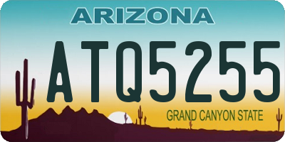 AZ license plate ATQ5255