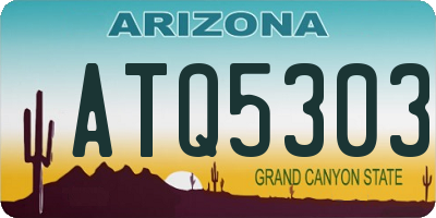 AZ license plate ATQ5303