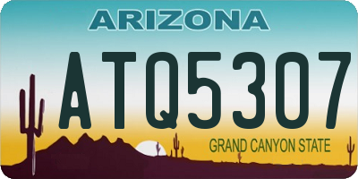 AZ license plate ATQ5307