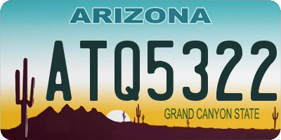 AZ license plate ATQ5322