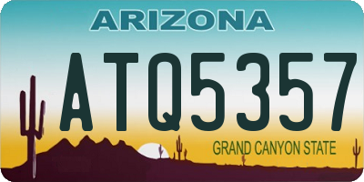 AZ license plate ATQ5357