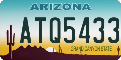 AZ license plate ATQ5433