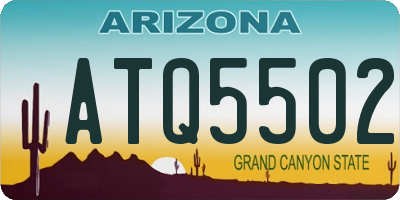 AZ license plate ATQ5502